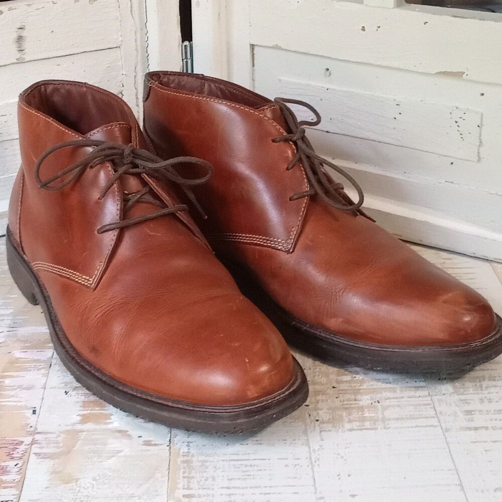Johnston & Murphy Men's 10M Chukka Boots Brown Leather Comfort Insole Crape Sole